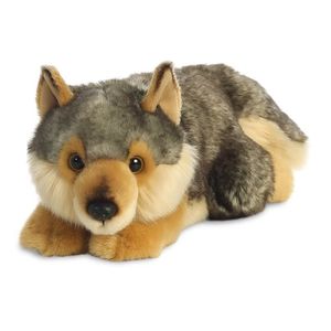 Pluche grijze wolf knuffel 28 cm   -