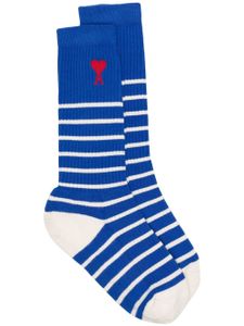 AMI Paris Gestreepte sokken - Blauw