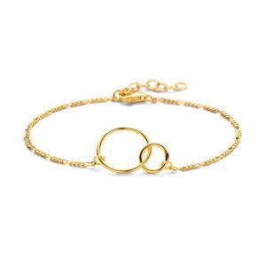 Armband Rondjes zilver goudkleurig 1,6 mm 18,5 cm