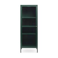 Olivine Katja Smalle Metalen Vitrinekast met Ribglas - B 58 cm - Groen