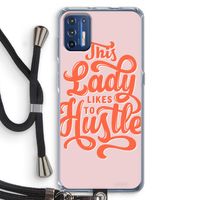 Hustle Lady: Motorola Moto G9 Plus Transparant Hoesje met koord