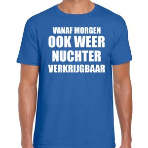 Feest t-shirt morgen nuchter verkrijgbaar blauw voor heren