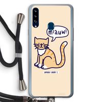 Miauw: Samsung Galaxy A20s Transparant Hoesje met koord