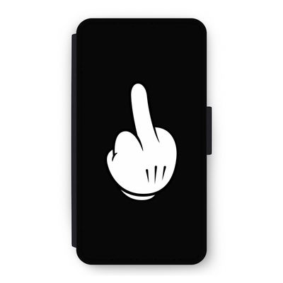 Middle finger black: iPhone 11 Pro Flip Hoesje