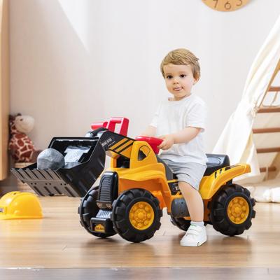 Bulldozer Speelgoed voor Kinderen met Verstelbare Bak Geluid en Claxon Helm 3 Speelstenen Bouwvoertuig voor Kinderen vanaf 3 Jaar
