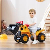 Bulldozer Speelgoed voor Kinderen met Verstelbare Bak Geluid en Claxon Helm 3 Speelstenen Bouwvoertuig voor Kinderen vanaf 3 Jaar