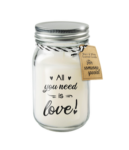 Black White scented candles - All you need is love