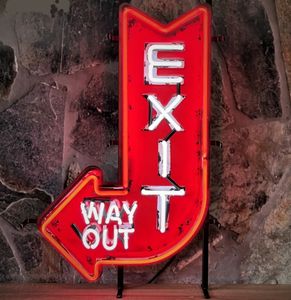 Exit Way Out Arrow Neon Verlichting - 70 x 46 cm