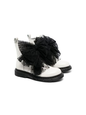 Monnalisa bottines à détail de nœud - Blanc