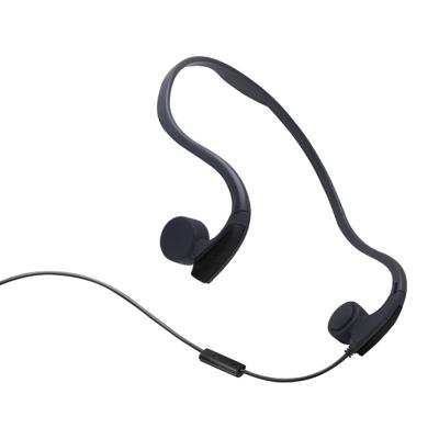 Achterzijde opknoping beengeleiding draad-gecontroleerde Outdoor sporten Headphone(Black)