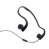 Achterzijde opknoping beengeleiding draad-gecontroleerde Outdoor sporten Headphone(Black)