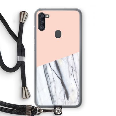 A touch of peach: Samsung Galaxy A11 Transparant Hoesje met koord