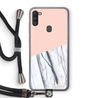 A touch of peach: Samsung Galaxy A11 Transparant Hoesje met koord