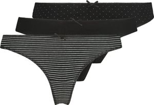 HEMA Damesstrings 3 Stuks Zwart (zwart)