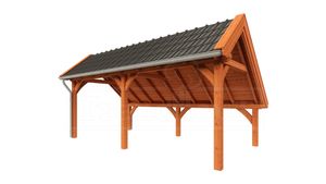 Trendhout Kapschuur de Hoeve XL 635x380 cm- Kapschuurdak- Onbehandeld lariks Douglas hout- Trendhout