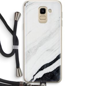 Elegante marmer: Samsung Galaxy J6 (2018) Transparant Hoesje met koord