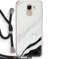 Elegante marmer: Samsung Galaxy J6 (2018) Transparant Hoesje met koord