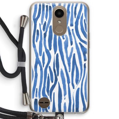 Blauwe nerven: LG K10 (2017) Transparant Hoesje met koord