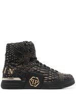 Philipp Plein baskets montantes à effet peau de serpent - Noir - thumbnail