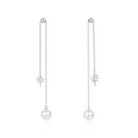 Elenza Zilveren Oorbellen met Parel en Ster - Elegante Dames Sieraden