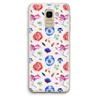 Bloemetjes: Samsung Galaxy J6 (2018) Transparant Hoesje