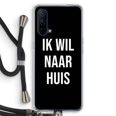 Ik wil naar huis - Zwart: OnePlus Nord CE 5G Transparant Hoesje met koord