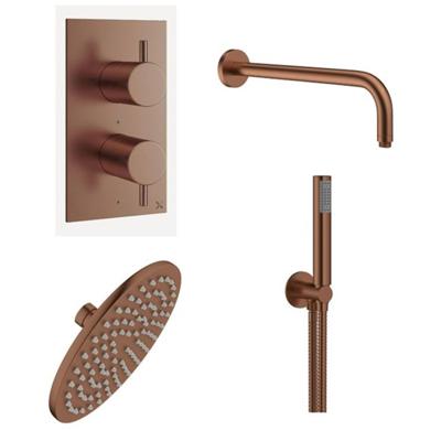 Crosswater MPRO Regendoucheset inbouw - 20cm hoofddouche - wandarm - staafhanddouche - geborsteld brons SW928087 SW928237 SW968204 SW928080 SW385437