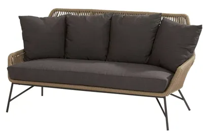 Ramblas living bench 2.5 seaters Taupe with 5 cushions | 4 Seasons Outdoor