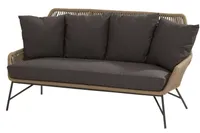 Ramblas living bench 2.5 seaters Taupe with 5 cushions | 4 Seasons Outdoor