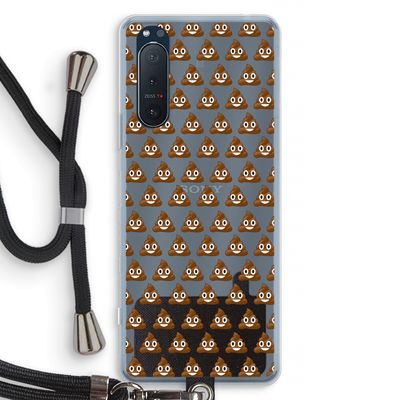 Poop emoji: Sony Xperia 5 II Transparant Hoesje met koord