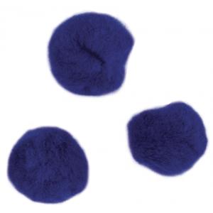 Rayher Hobby knutsel pompons - 15 mm - blauw - 60x stuks - vormen/figuren/bolletjes