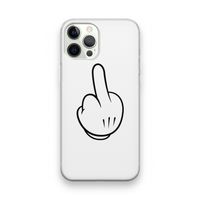 Middle finger white: iPhone 12 Pro Transparant Hoesje
