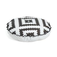 Kave Home Poef 'Ethnie' 60cm, kleur Wit/zwart