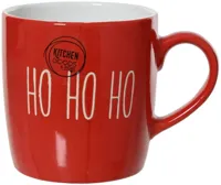 Decoris mok porselein ho ho ho 9x8.5cm rood, wit Decoris mok porselein ho ho ho 9x8.5cm rood, wit