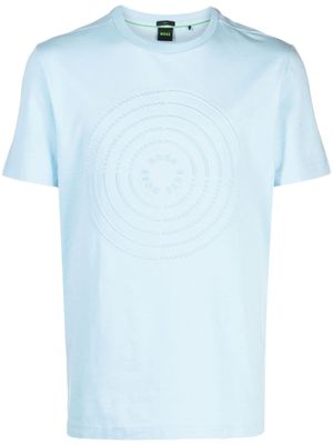 BOSS T-shirt met logo-reliëf - Blauw BOSS T-shirt met logo-reliëf - Blauw