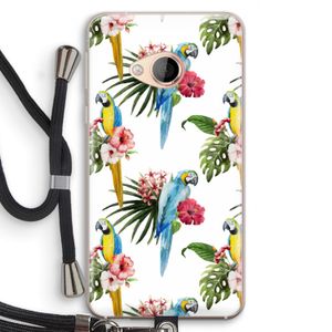 Kleurrijke papegaaien: HTC U Play Transparant Hoesje met koord