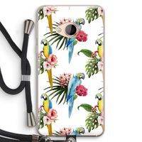 Kleurrijke papegaaien: HTC U Play Transparant Hoesje met koord