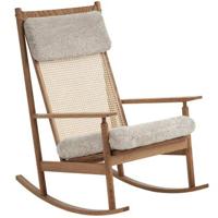 Warm Nordic Swing Rocking Chair teak,Moonlight sheepskin - thumbnail