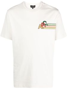 A.P.C. t-shirt en coton à logo imprimé - Tons neutres