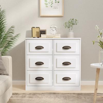 Dressoir 70x35x67,5 cm bewerkt hout hoogglans wit