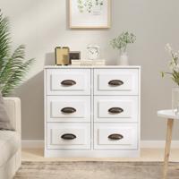 Dressoir 70x35x67,5 cm bewerkt hout hoogglans wit