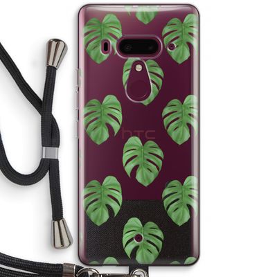 Monstera leaves: HTC U12+ Transparant Hoesje met koord