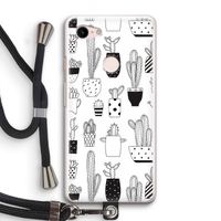 Cactusmotief: Pixel 3 Transparant Hoesje met koord