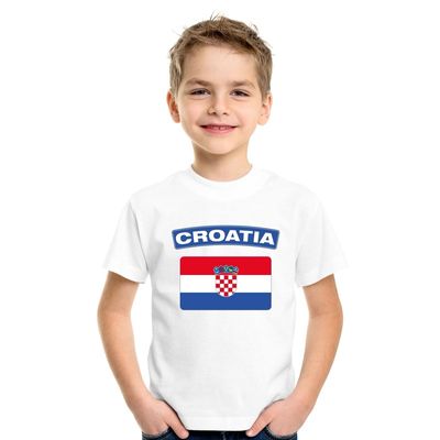 T-shirt met Kroatische vlag wit kinderen