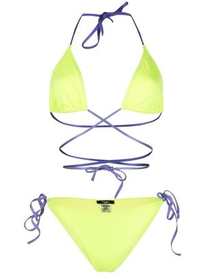 Noire Swimwear haut de bikini Tanning à lanière multi-tour - Jaune