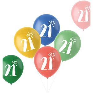 Folat Ballonnen Retro 21 Jaar 33 Cm Latex 6 Stuks