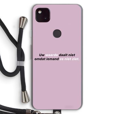 uw waarde daalt niet: Pixel 4a 5G Transparant Hoesje met koord