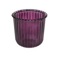 Theelichthouder Day glas paars 11 cm | 24 stuks
