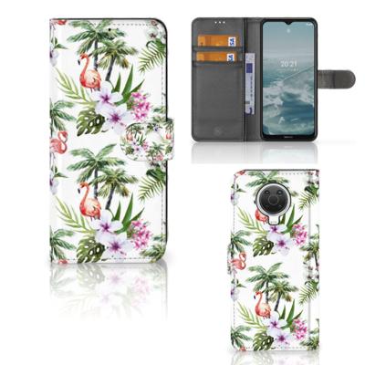Nokia G10 | G20 | Telefoonhoesje | Met pasjeshouder | Flamingo Palms