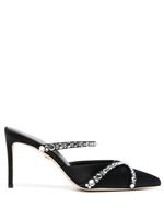 Dee Ocleppo mules Grenada 80 mm en satin à logo BB - Noir